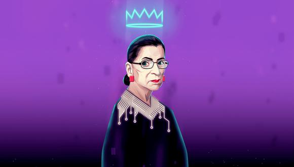 La IA recuerda a Ruth Bader Ginsburg, una jueza popular en Estados Unidos. (Imagen: ask-rbg.ai)
