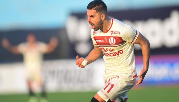 Luis Urruti le dio el empate a Universitario en los últimos minutos del partido ante Cantolao. (Foto: Liga de Fútbol Profesional)