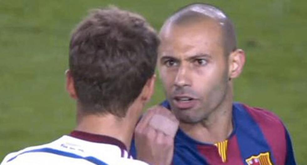 Javier Mascherano y sus palabras para Muller. (Foto: Captura)