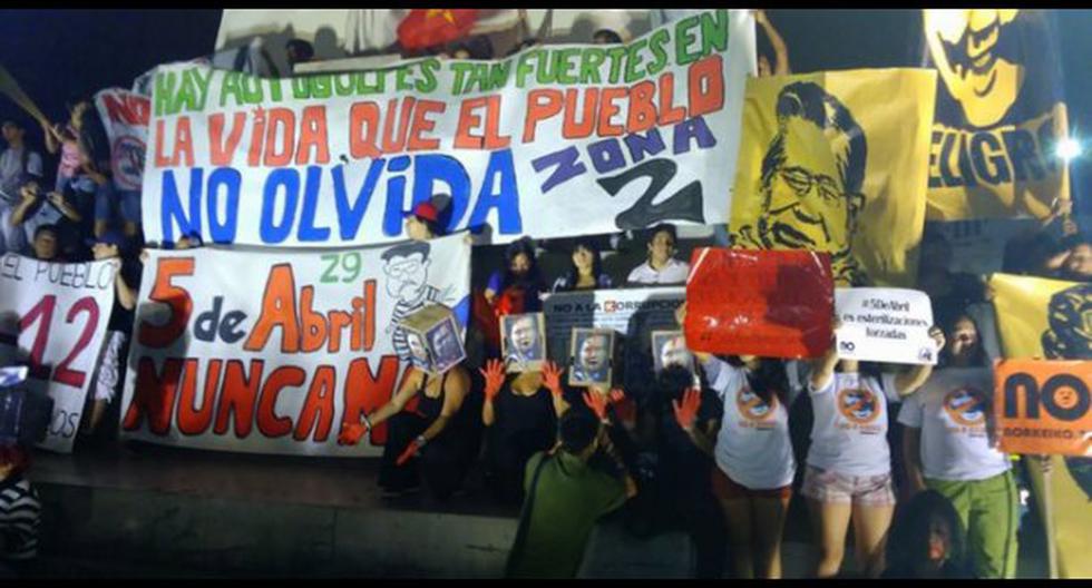 Realizan marcha contra autogolpe del 5 de abril. (Foto: Andina)