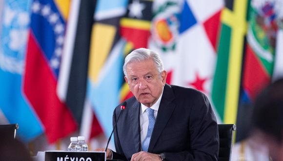 El presidente de México, Andrés Manuel López Obrador, toma la palabra en la Celac. REUTERS