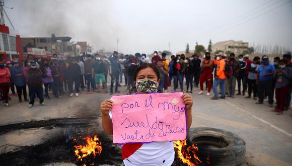 Los manifestantes en Ica bloquearon la Panamericana Sur. (Foto: Hugo Curotto | GEC)