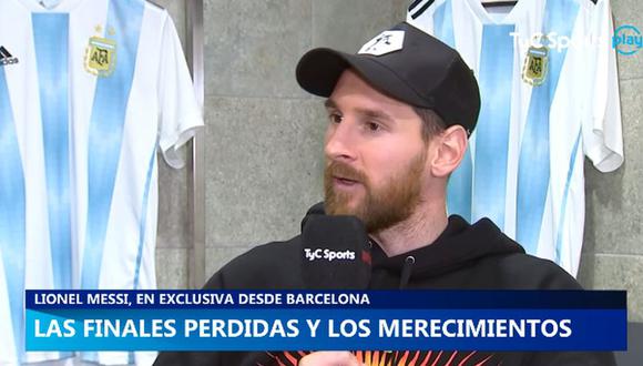 Lionel Messi revela qué piensa de las tres finales que perdió. (Foto: Captura TyC Sports)