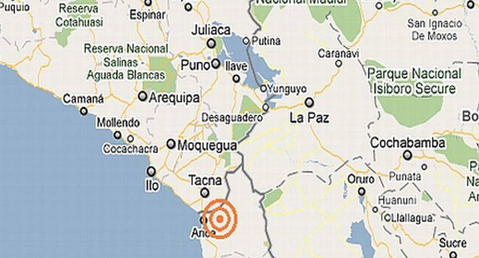 Sismo de 4,3 grados se registr&oacute; en Tacna. (Foto: maps.google.com.pe)