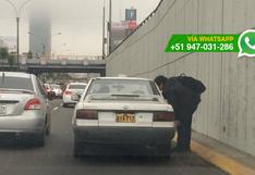 Hombre detiene tránsito en la Vía Expresa para pedir taxi