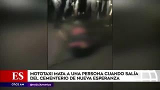 VMT: mototaxi embiste y mata a una persona cuando salía del cementerio Nueva Esperanza