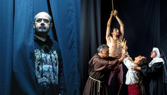 Adrianzén escribió "Cuídate de mí" en el 2021, con la peste y la crisis política como inspiración. A la derecha una de las cuatro cuentos de la pieza teatral:  enmarcado en el siglo XVII, aborda el miedo al poder de la omnipresente Santa Inquisición.