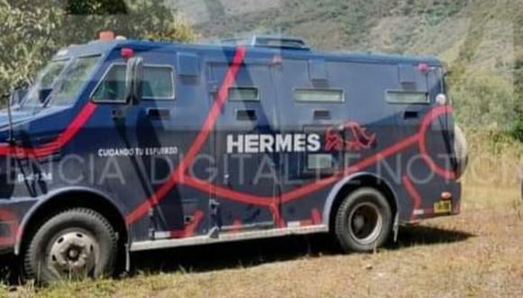 Camión de caudales Hermes fue hallado abandonado en una zona desolada de Abra Málaga. (Foto: Digital de Noticias)