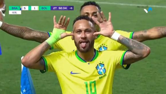 Brasil vs. Bolivia: Neymar anota doblete y supera a Pelé como máximo goleador en la historia del ‘Scratch’ | VIDEO. (Foto: captura Movistar)