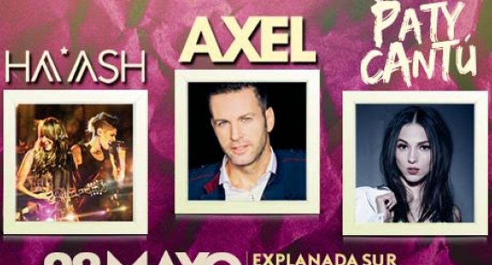 Axel, Ha*Ash y Paty Cantú brindarán concierto este 28 de mayo. (Foto: Difusión)
