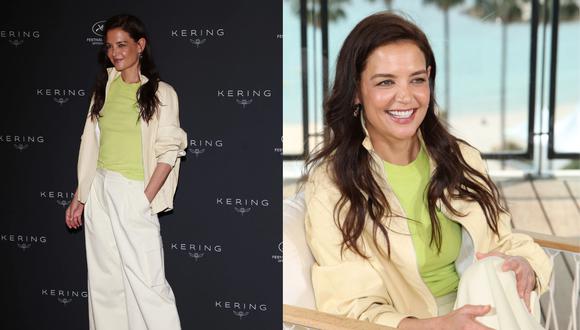 Katie Holmes asistió al Festival de Cannes con un look fiel a su estilo. (Fotos: Getty Images)