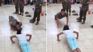 EE.UU.: Una niña vence a un marine en flexiones