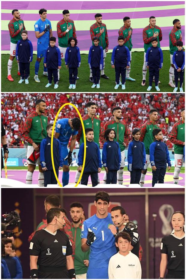 Bounou acompañó al equipo titular de Marruecos hasta la entonación de los himnos. (Foto: EFE)