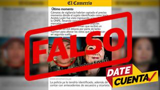 #DateCuenta: la falsa noticia atribuida a El Comercio sobre un supuesto fraude electoral