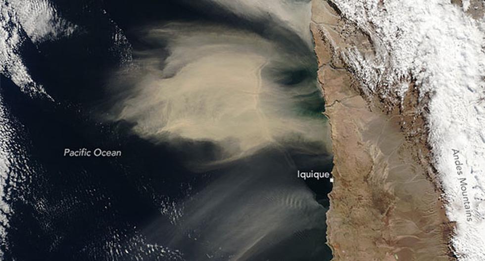 Esta imagen captada por la NASA al sur del Perú preocupó a los científicos. (Foto: NASA)