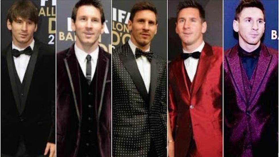 Lionel Messi y sus extravagantes atuendos en las galas del Balón de Oro