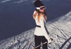 Belinda celebra sus vacaciones de Navidad esquiando sobre nieve
