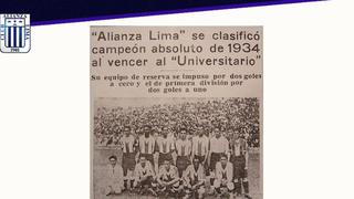 Alianza Lima recordó el título de 1934 y se proclamó como el único tetracampeón del fútbol peruano 