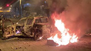 Paro Nacional en Ecuador: queman 18 vehículos en incendio de una base de la policía en Puyo