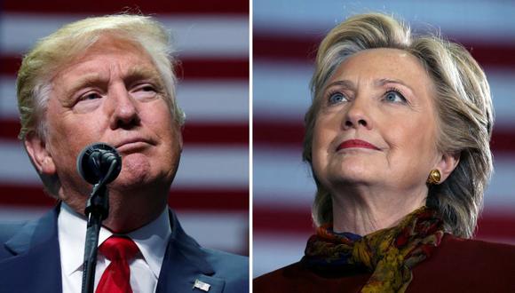 Donald Trump y Hillary Clinton durante la campaña del 2016. (Reuters).