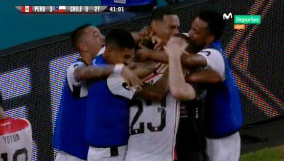 Perú vs. Chile EN VIVO: Pedro Aquino y el soberbio remate al ángulo para el 3-0 en Miami | VIDEO. (Foto: Captura de pantalla)