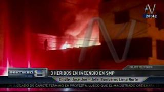 Incendio en San Martín de Porres deja tres heridos