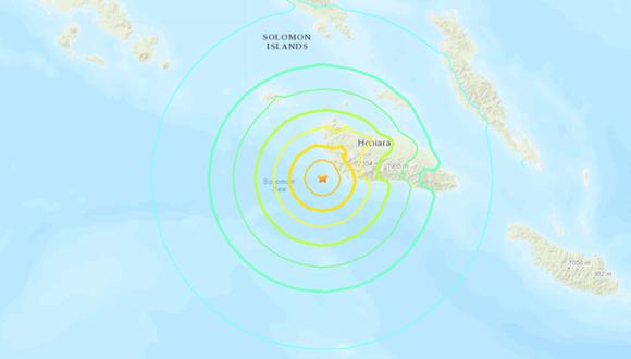 Sismo de magnitud 7,3 registrado cerca de Islas Salomón. (Foto: USGS)