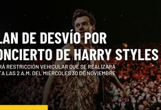 Harry Styles en Lima: este es el plan de desvío para el concierto de hoy en el Estadio Nacional