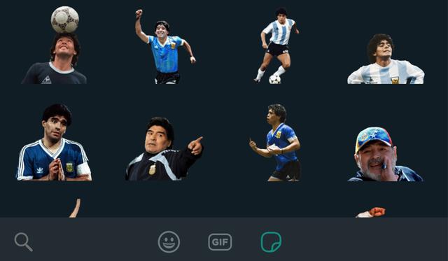 This is what Maradona stickers for WhatsApp look like.  (Photo: MAG)