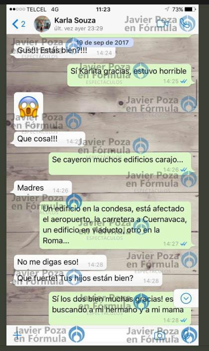 Conversaciones de Gustavo Loza y Karla Souza. (Fuente: Radio Fórmula)