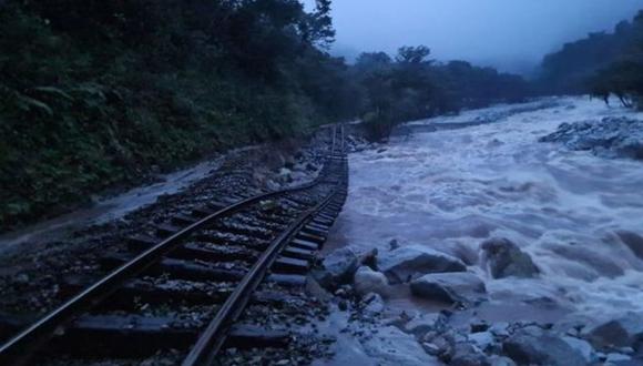 Huaico afectó la vía férrea en Machu Picchu | Foto: Gobierno Regional Cusco / Facebook