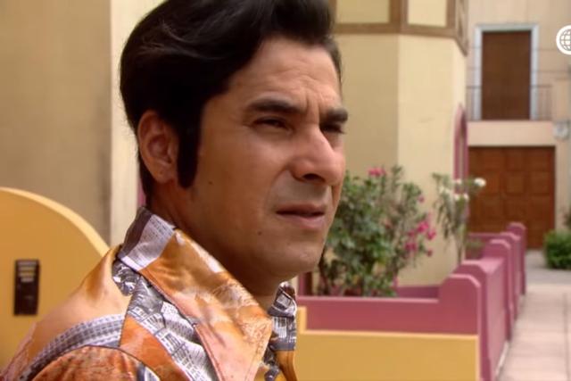 Rodolfo Rojas (Juan Francisco Escobar) 
 en "De vuelta al barrio", donde se hizo pasar por el hijo secreto de Benigno Bravo Ayala. (Fuente: América TV)