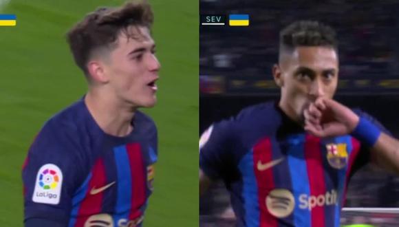 Mira los goles de Gavi y Raphinha para el Barcelona vs. Sevilla.