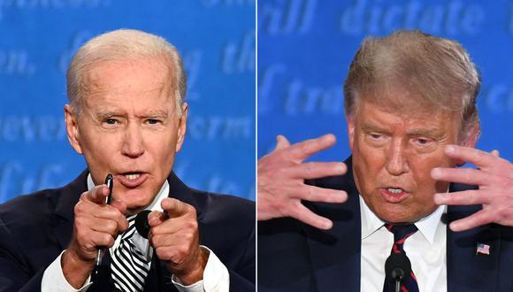 Los candidatos Joe Biden y Donald Trump se enfrentan nuevamente en el último debate presidencial antes de las elecciones en Estados Unidos. (Photos by Jim WATSON and SAUL LOEB / AFP)