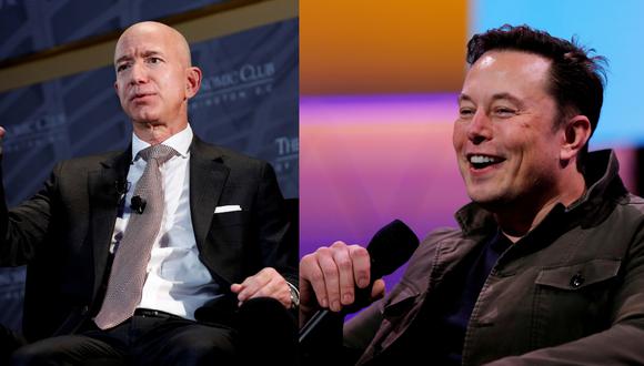 ¿Cuáles eran las preguntas que hacían Elon Musk y Jeffrey Bezos en una entrevista? (Foto composición: Reuters)