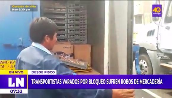 Transportistas sufren robos de mercadería en Pisco. (Foto: Latina Noticias)