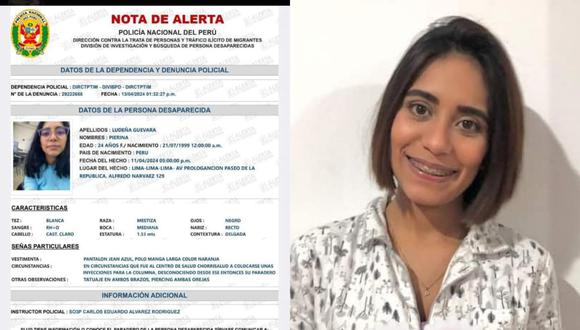 Pierina Ludeña Guevara desapareció el pasado 11 de abril luego de salir de un establecimiento de salud en Chorrillos. (Foto: Composición)