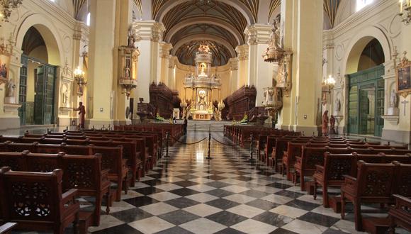 La Catedral de Lima y otras iglesias del país se encuentran vacías debido a aislamiento social obligatorio. (Foto: GEC)