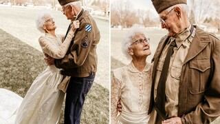 Le queda igual como cuando tenía 16: Mujer usa su vestido de novia para celebrar su 70 aniversario de matrimonio