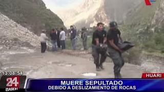 Huari: una persona murió sepultada tras deslizamiento de rocas