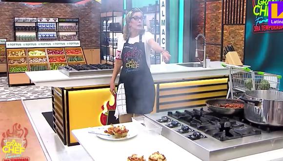 Leslie Stewart casi provoca un incendio en el set del programa "El gran chef famosos". (Foto: Captura de video)