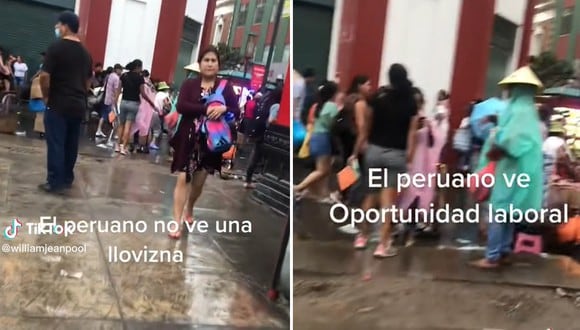 Peruanos emprendedores 'rayaron' en ventas ante lluvias. | Foto captura: @williamjeanpool / TikTok