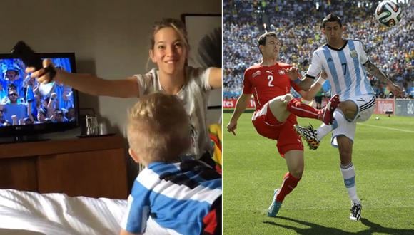 Luisana Lopilato alentó con su hijo a la selección argentina