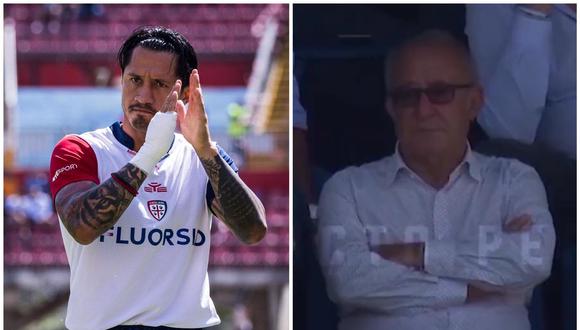 Presidente del Benevento reaccionó al gol de Gianluca Lapadula, ahora en Cagliari. (Foto: Composición)