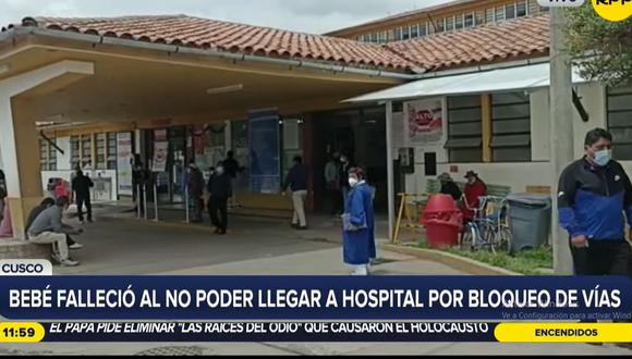 Bebe murió al no poder llegar a centro médico por bloqueo de carretera en Oropesa. (RPP TV)