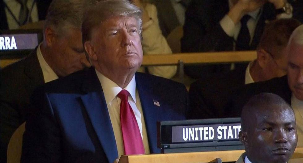 Presidente de Estados Unidos, Donald Trump, hizo una breve aparición en la cumbre sobre el clima de la ONU, en Nueva York, en la cual no tenía previsto participar. (Foto: AFP)