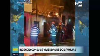 Incendio en Comas consume dos viviendas y deja en la calle a familias