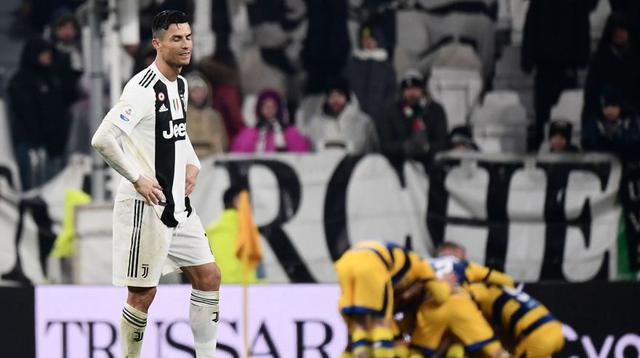 Cristiano Ronaldo contrariado por la igualdad de Parma. (Foto: AFP)