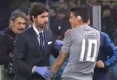 James Rodríguez: médico del Real Madrid alivia dolorosa lesión en pleno partido