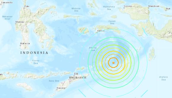 Terremoto en Indonesia de magnitud 7,6 sacude Kepulauan Tanimbar. (USGS).